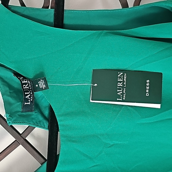 Women’s Ralph Lauren Green layered tiered Dress Sz 8 Sleeveless Flowy Malachite - Picture 3 of 5